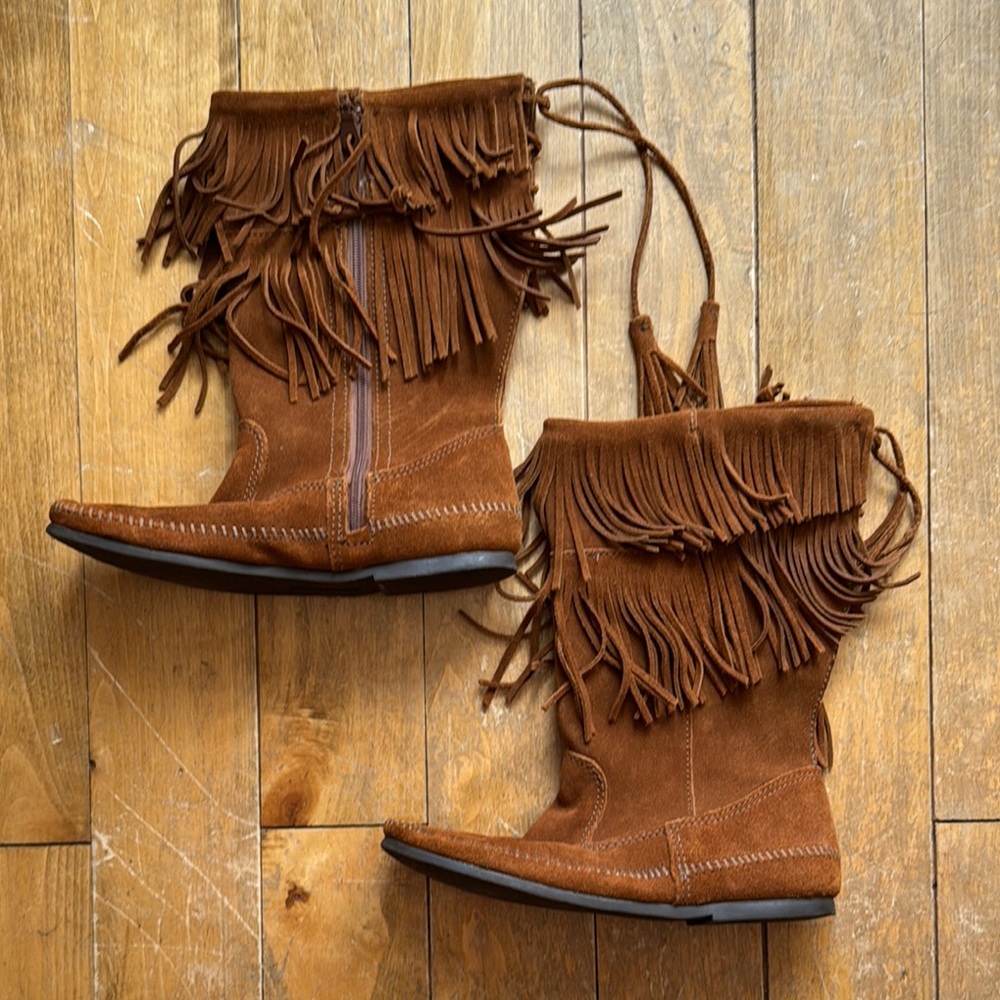 Women's Brown Fringe Suede Boots - Stylish Tassel Western Booties